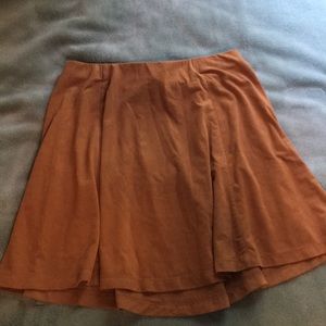 Faux suede skater skirt